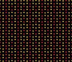 Red Yellow Polka Dot Pattern On Black Background vector