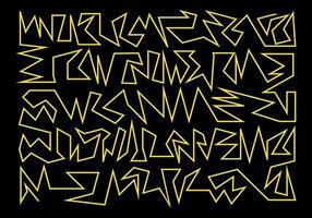 Continuous sharp line scribble art isolated on black background. Vector illustration