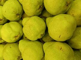 Big green pear. Fresh and healthy fruit photo