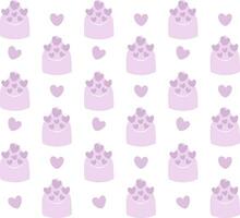 Hand draw Valentine's Day pattern of hearts with envelopes in doodle style. Pink color. vector