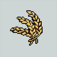 Pixel art illustration Wheat. Pixelated Wheat Rice. Wheat Rice Farm pixelated for the pixel art game and icon for website and video game. old school retro. vector