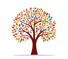 tree with colorful leaves vector illustration