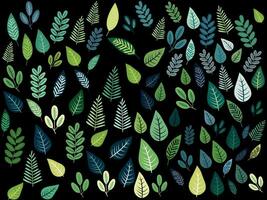 flat vector topical leaf seamless pattern background illustration