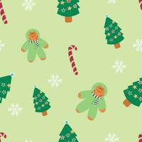 Hand drawn flat christmas pattern design vector