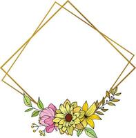 Flower Frame Wreath. Set of floral frames. Floral botanical flowers. for graphic designer decoration, product design, and cards vector