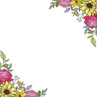 border with colorful flowers vector