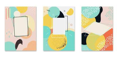 Energetic design with abstract shapes and textures for a modern, trendy look. Covers template vector set.