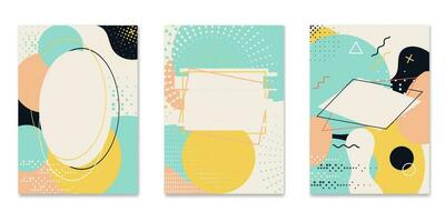 Energetic design with abstract shapes and textures for a modern, trendy look. Covers template vector set.