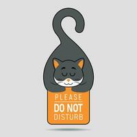 door hanger in the shape of a sleeping cat, vector illustration