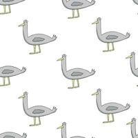 seagull seamless pattern. hand drawn for textile, wrapping paper, background vector