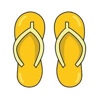 Yellow summer slippers. isolated on white vector