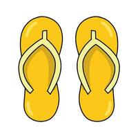 Yellow summer slippers. isolated on white vector