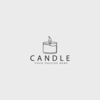 candle logo line art vector simple minimalist illustration template icon graphic design