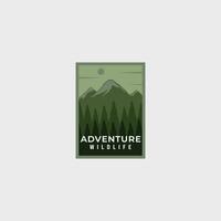 adventure or wildlife in the dead forest poster vintage minimalist vector illustration graphic design