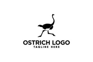 Ostrich logo vector with modern and clean silhouette style