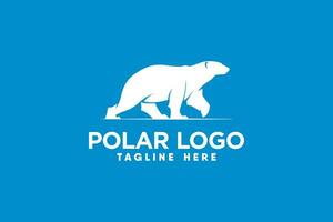 running polar bear logo vector with modern and clean silhouette style