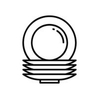 Stack of plates icon for cutlery vector