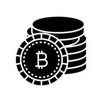 Bitcoin digital currency coin stack icon vector