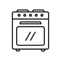 Icon of a gas stove with an oven for baking bread vector