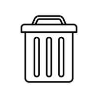 Trash can icon for cleanliness and delete vector