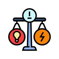 grid balancing energy color icon vector illustration