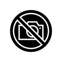 No fotos glifo icono vector ilustración