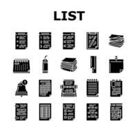 list check document tick icons set vector