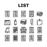 list check document tick icons set vector