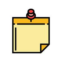 sticky note pin list color icon vector illustration