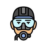 scuba diving mask face color icon vector illustration