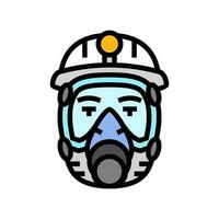 mining mask face color icon vector illustration