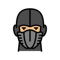 ninja mask face color icon vector illustration