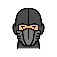 ninja máscara cara color icono vector ilustración