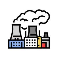 power plant nuclear energy color icon vector illustration