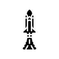 rocket launch space exploration glyph icon vector illustration