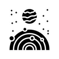 exoplanet space exploration glyph icon vector illustration