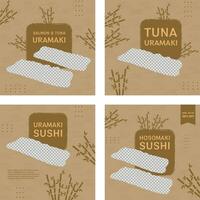 sushi menu templates vector