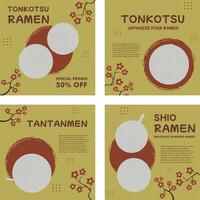 Ramen menu templates set vector