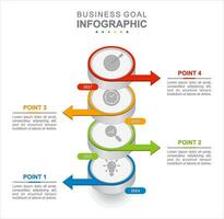 Infographic business template. 4 Steps Modern 3D Timeline diagram calendar with arrows. Concept presentation. vector