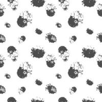 Seamless pattern of gray spots and splashes. Black circles and blots. Vector