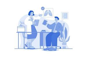 Routine Health Checkup Illustration concept on white background vector