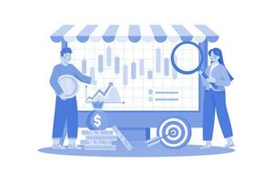 NFT marketplace Illustration concept on a white background vector