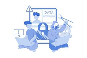 Hacker stealing user data Illustration concept on white background vector