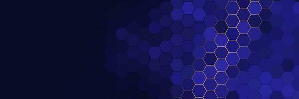 future modern blue gold hexagon background vector