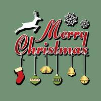 alegre Navidad saludo tarjeta, navidad y contento nuevo año h tipografía, navidad etiqueta vector