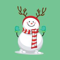 Snowman vector. Snowman character,Snowman with Santa Claus hat in glass snow ball,Snowman character in Santas hat vector