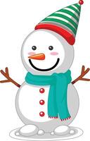 Snowman in Christmas theme,Smiling Snowman vector