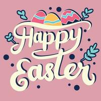 Happy Easter text banner. Handwriting Happy Easter inscription. Hand drawn vector art