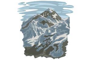 Everest montaña vector Arte