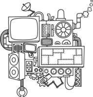 Machine Line Art vector